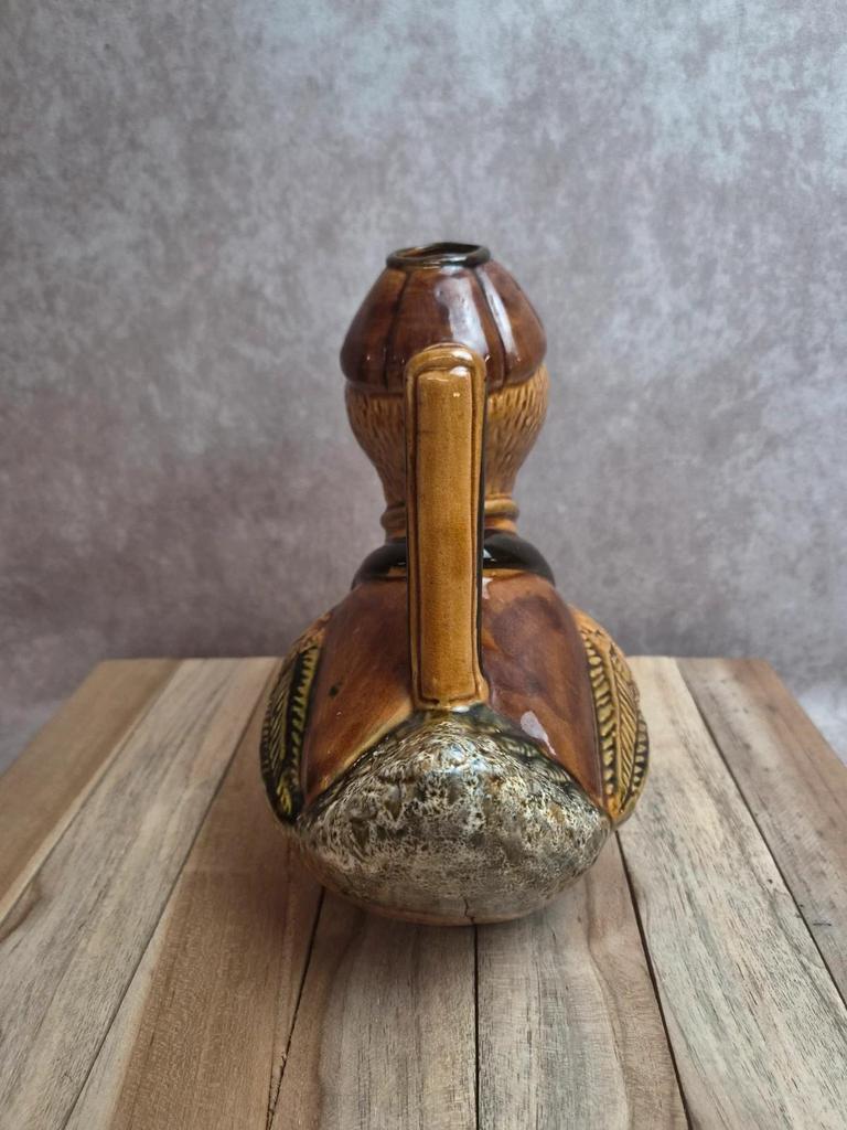 Pichet canard vintage en céramique émaillée