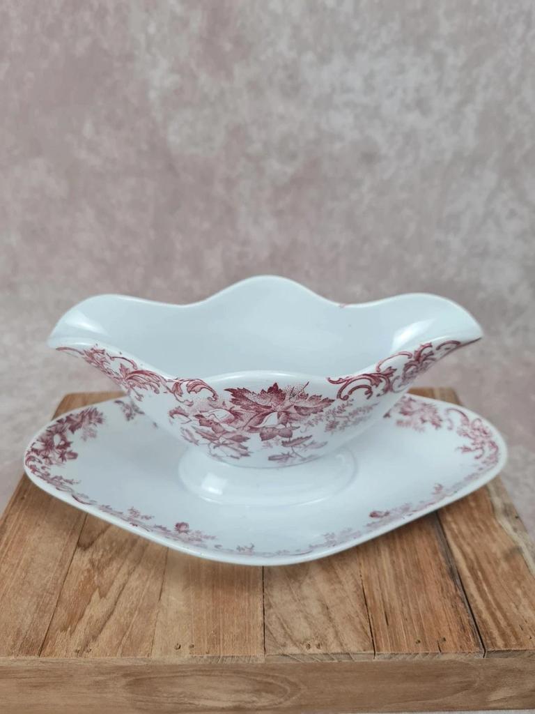 🌿 Élégante saucière ancienne en terre de fer 🌿