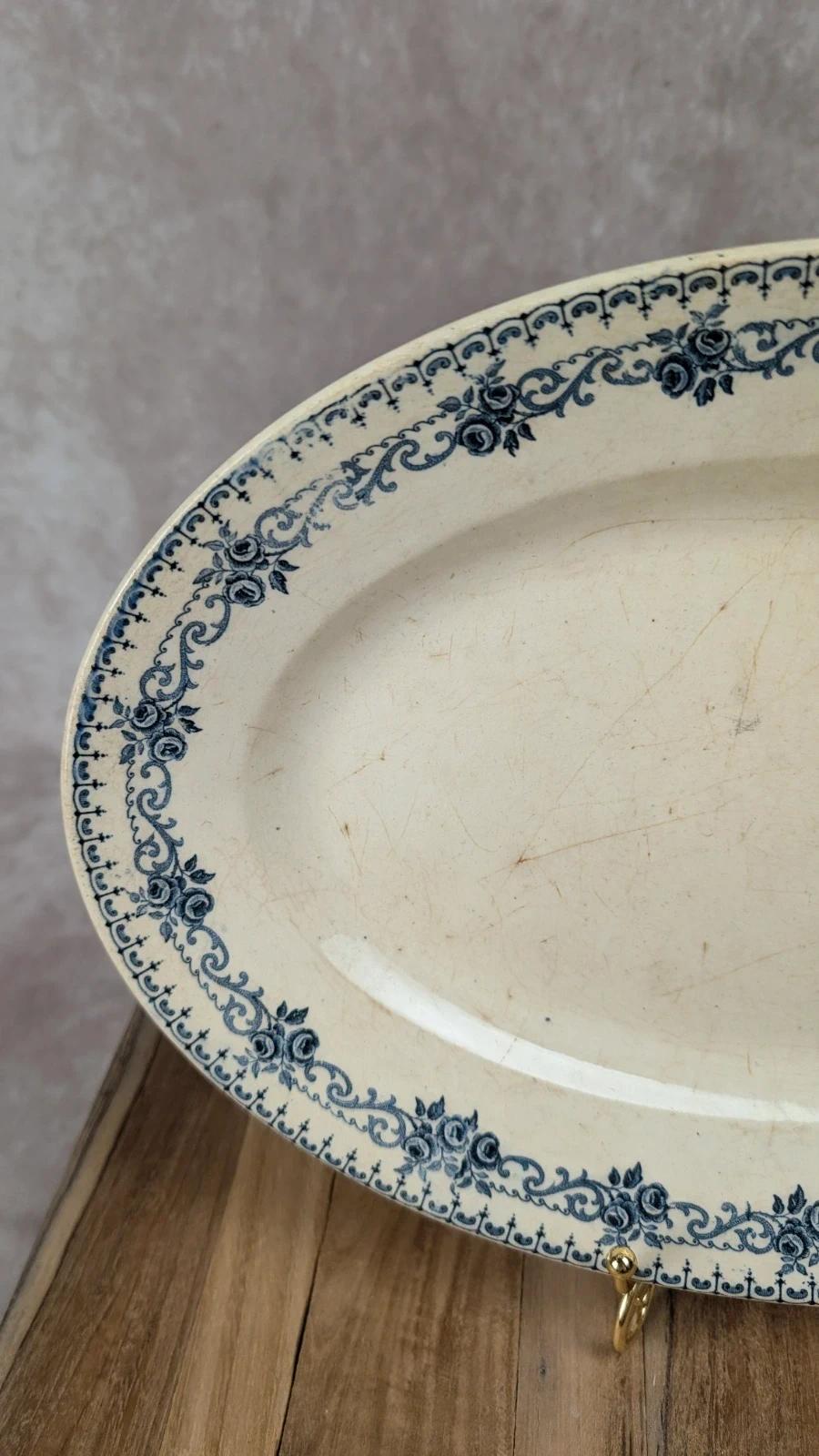 Grand plat ancien Hte Boulenger Choisy-le-roi – modèle Parmentier