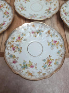 Lot de 7 coupelles anciennes porcelaine anglaise décor floral doré 🌸