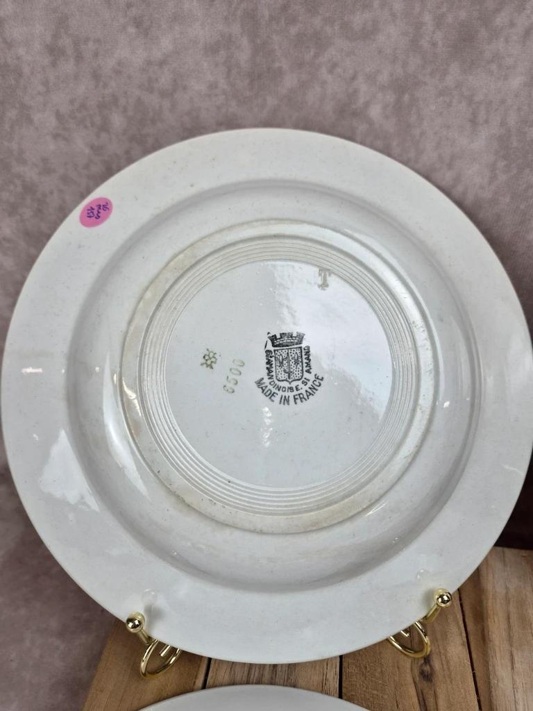 Lot de 6 assiettes creuses dépareillées vintage Terre de Fer & faïence ancienne