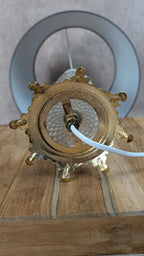 Lampe vintage verre et laiton années 50-60