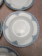 Lot de 9 assiettes creuses Terre de Fer St Amand modèle Andrinople