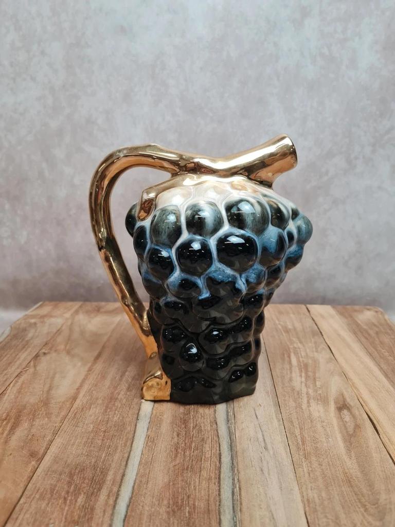 Carafe barbotine vintage grappe raisin Alpho 🍇