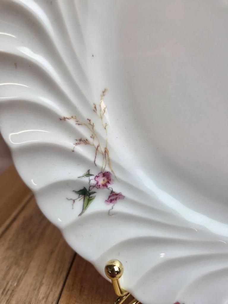 Assiette Ancienne Haviland & Co Vermont Frères – Porcelaine Polychrome Oiseaux Fleurs