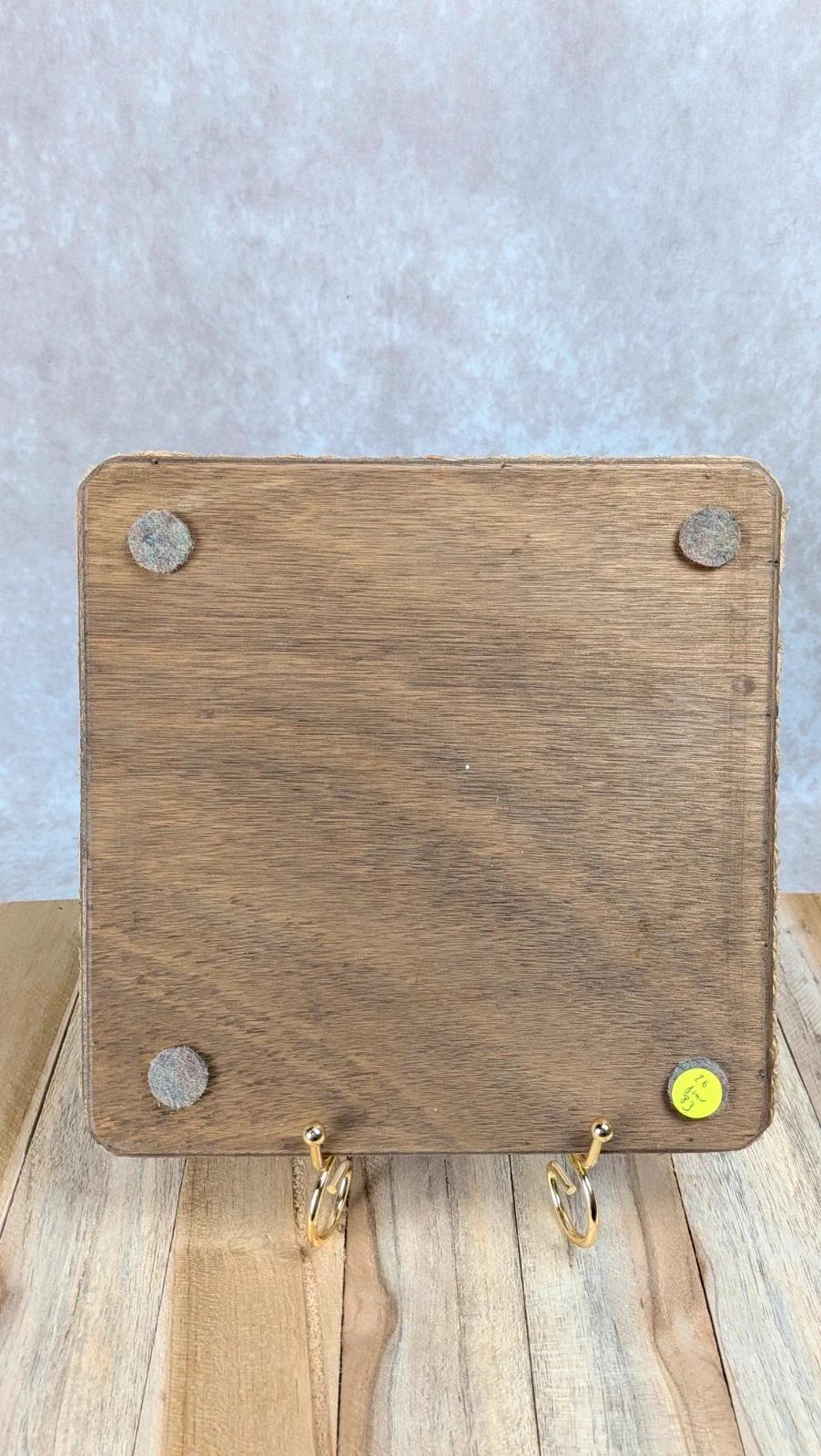 Dessous de plat vintage en carreau céramique et corde