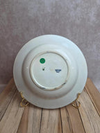 Assiette creuse ancienne en terre de fer Nimy – modèle Guirlande bleu