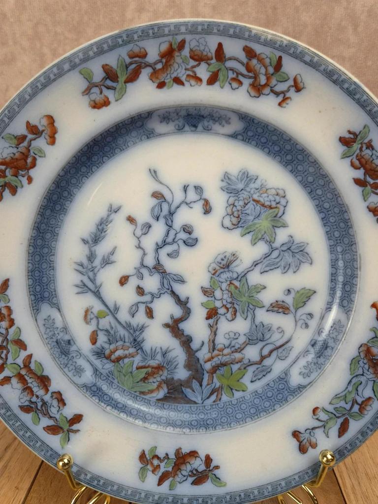 Lot de 2 assiettes plates / semi-creuses vintage Copeland England – décor japonisant