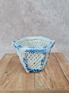 Cache-pot ajouré hexagonal en porcelaine bleue et blanche – style chinois Xixᵉ/xxᵉ