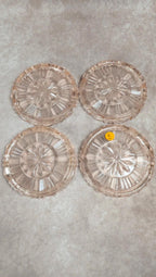 Lot de 4 dessous de bouteille en verre pressé rosé vintage