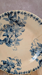 Assiette ancienne Terre de Fer Vieillard & Cie Bordeaux modèle Clématite