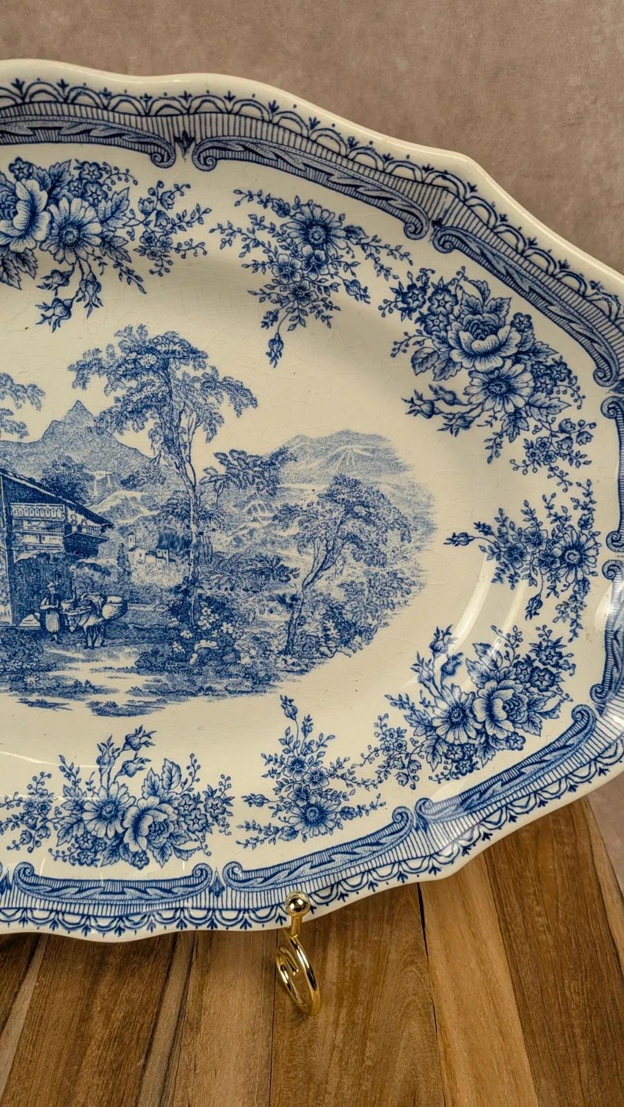 Plat ovale ancien Lunéville – Modèle The Cottage –