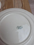 2 assiettes creuses Longchamp Velars – terre de fer – décor floral ancien