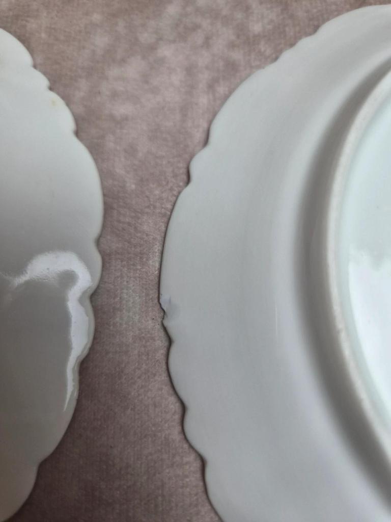 Service à dessert ancien porcelaine de Limoges Cfh Gdm – 7 pièces