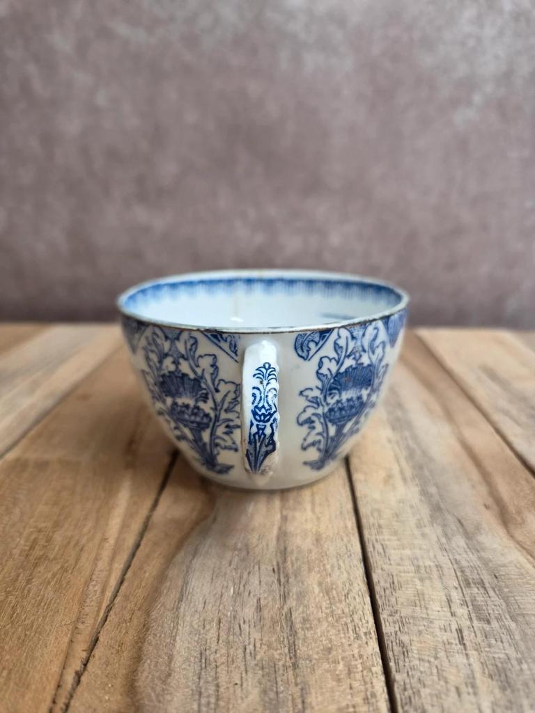 Tasse ancienne K&g Lunéville – Modèle Nanceen – Faïence bleue – Rare