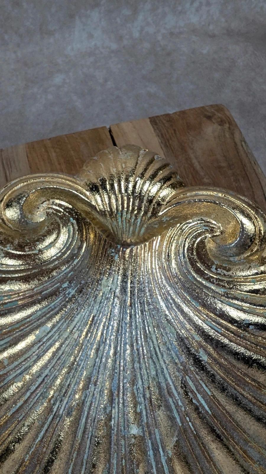 Paire de porte-savons coquilles dorées vintage