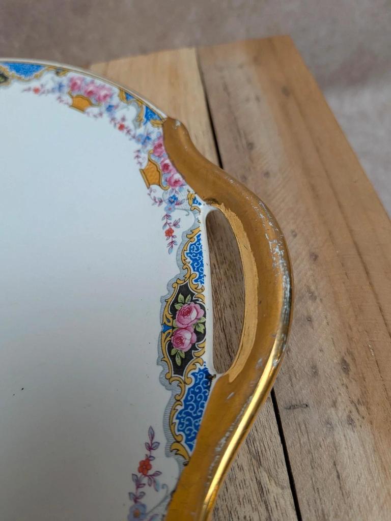 Service à gâteaux vintage Digoin Sarreguemines – 1 plat + 10 assiettes à dessert