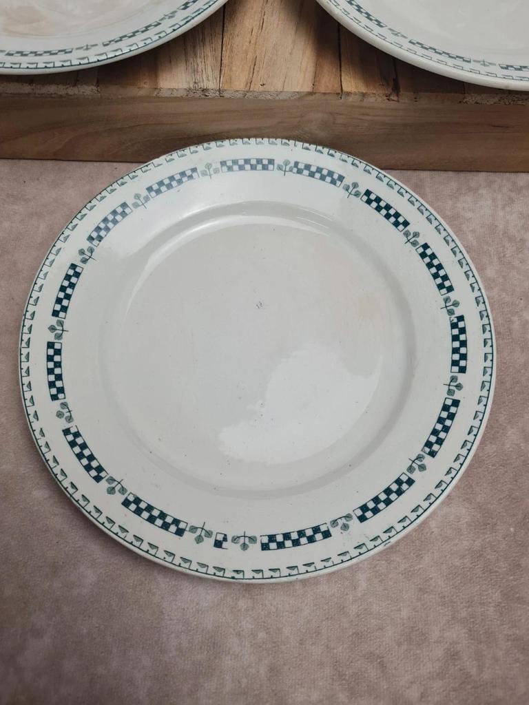 Lot de 5 assiettes terre de fer Gien modèle Sophia 💚