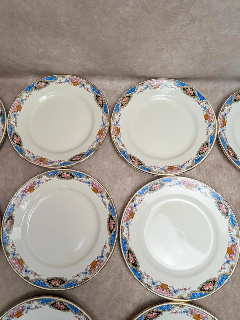 Service à gâteaux vintage Digoin Sarreguemines – 1 plat + 10 assiettes à dessert
