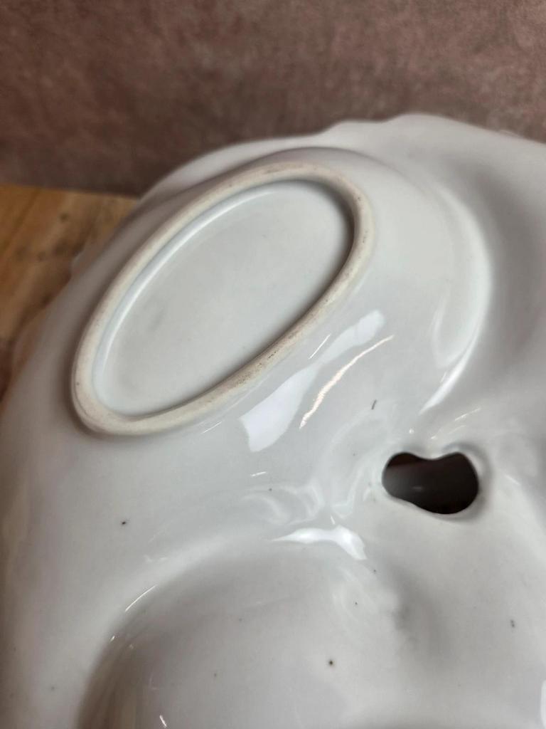 Mendiant ancien en porcelaine – 3 compartiments – décor de roses
