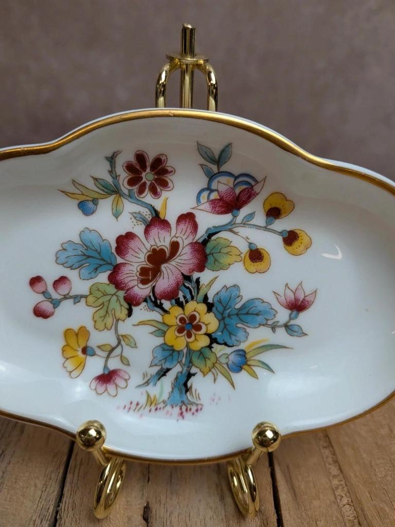 Petit plat vide-poche vintage Coalport Ming Rose
