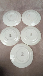Lot de 5 assiettes plates anciennes Seranord Saint-amand – Modèle Chambord