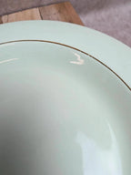 Lot de 2 plats ronds Opaceline Salins liseré doré vintage