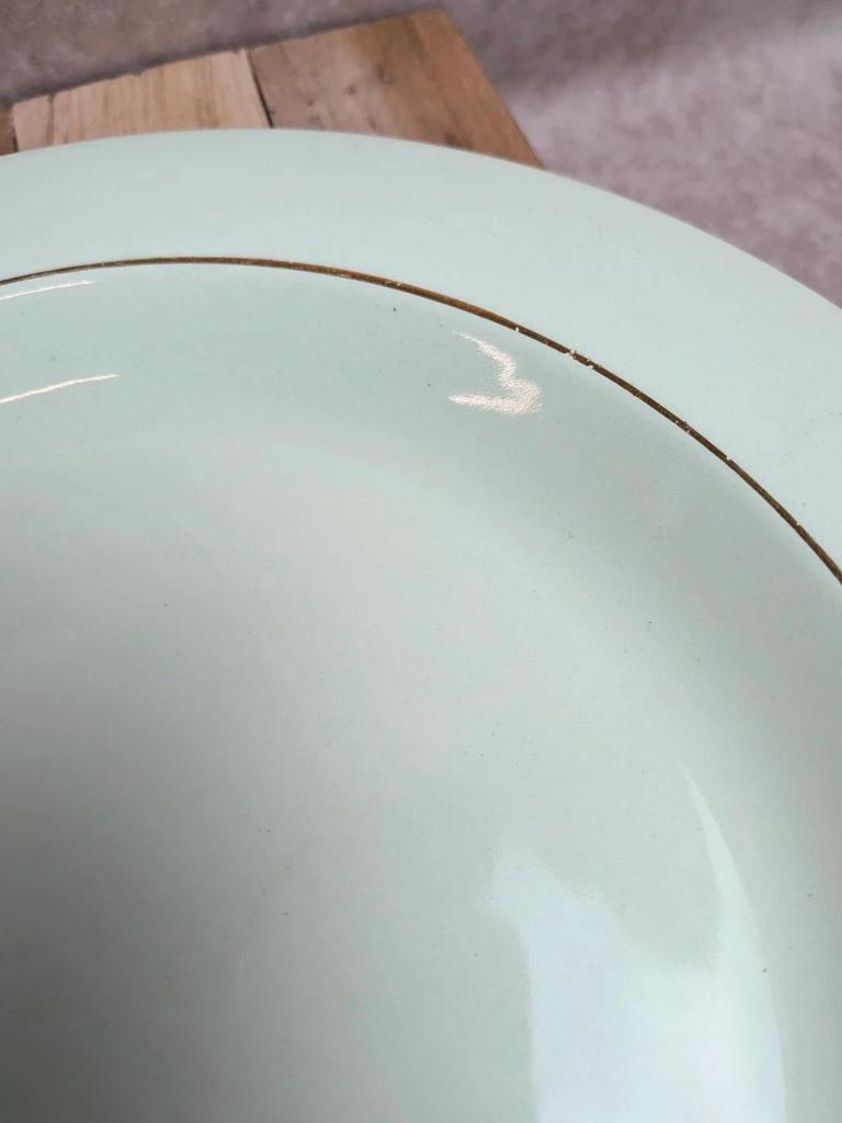 Lot de 2 plats ronds Opaceline Salins liseré doré vintage