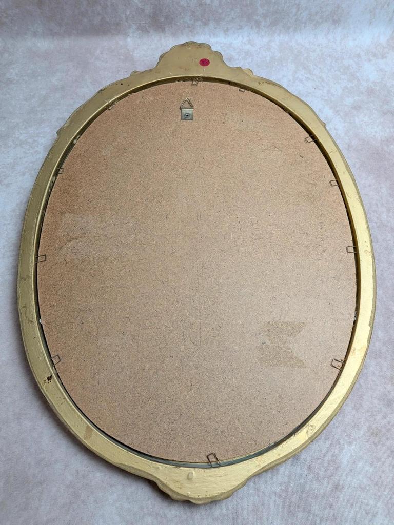 Miroir ovale style Louis Xv doré vintage 60 cm
