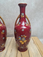 Paire de vases Sarreguemines modèle 1729 – vers 1895 – dépôt Émile Bourgeois – pièce rare