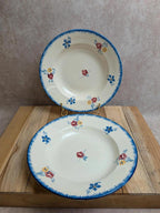 Lot de 2 assiettes creuses vintage Digoin Sarreguemines Marie-lou Terre de Fer