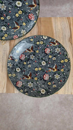 Lot de 2 assiettes anciennes Delton Ware motif oiseaux & fleurs