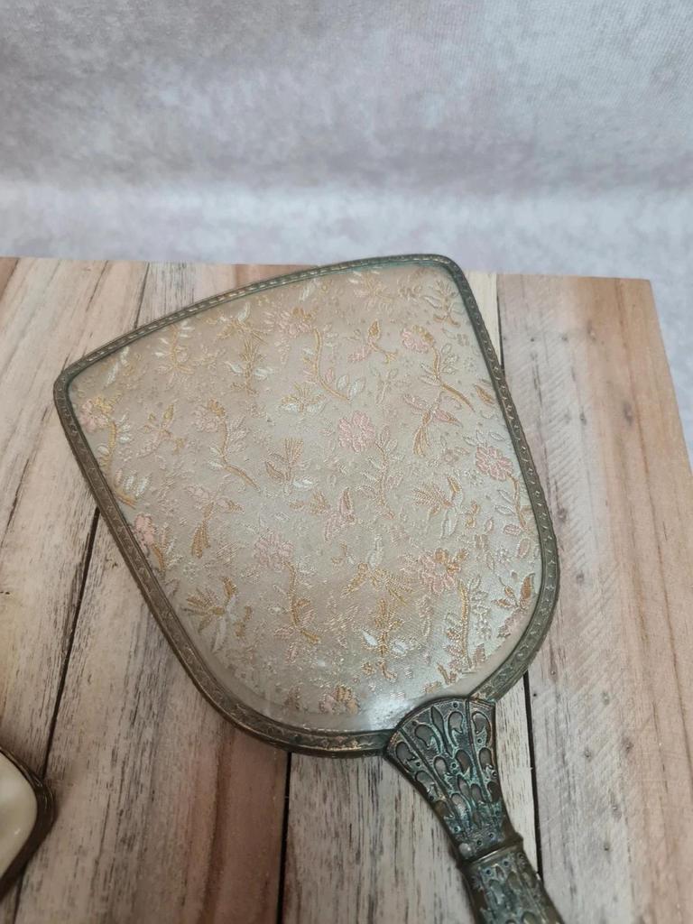 Ensemble de toilette ancien anglais Regent – brosse, glace & brosse à vêtements – style Art déco