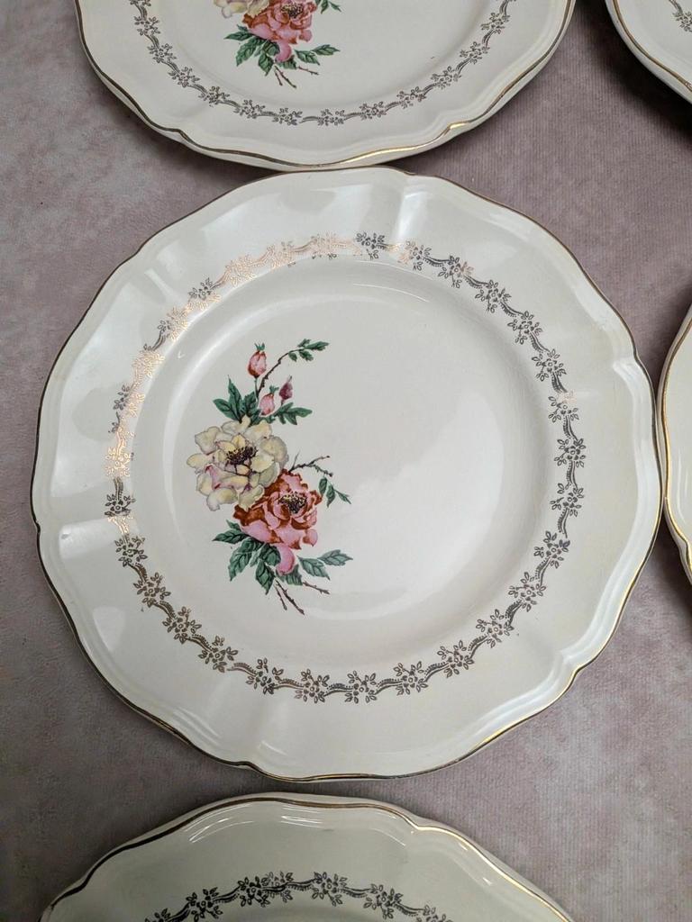6 assiettes dessert Sarreguemines terre de fer