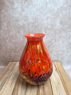 Grand vase ancien en verre multicouche irisé – attribué à Clichy ou Pantin