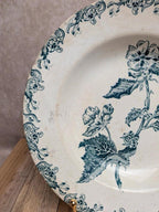 Assiette creuse ancienne Terre de Fer décor floral