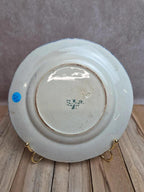 Assiette à dessert ancienne Creil et Montereau modèle Flora bleu