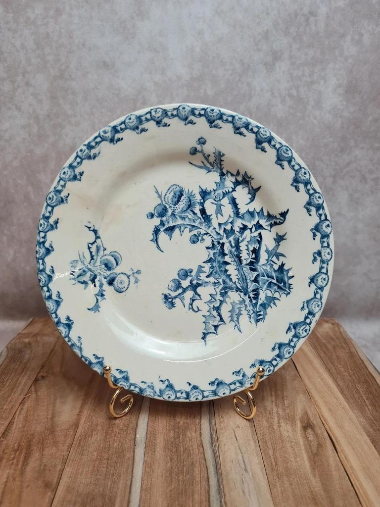 Assiette ancienne Gien modèle Chardon Terre de Fer 💙🌿