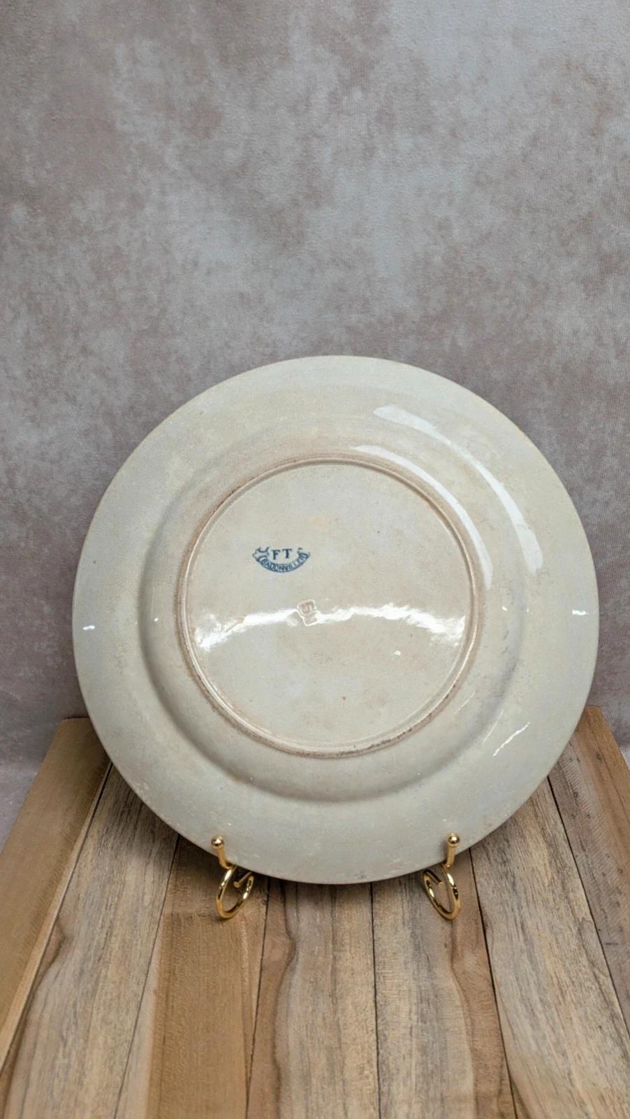 Plat ancien en terre de fer Badonviller modèle turc