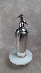 Ancien siphon à soda en métal argenté