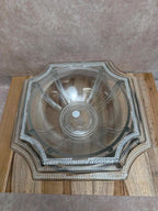 Lot de 3 saladiers Art Déco en verre moulé – décor perlé