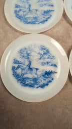Lot de 6 assiettes Arcopal motif Chasse à courre