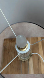 Lampe vintage verre et laiton années 50-60