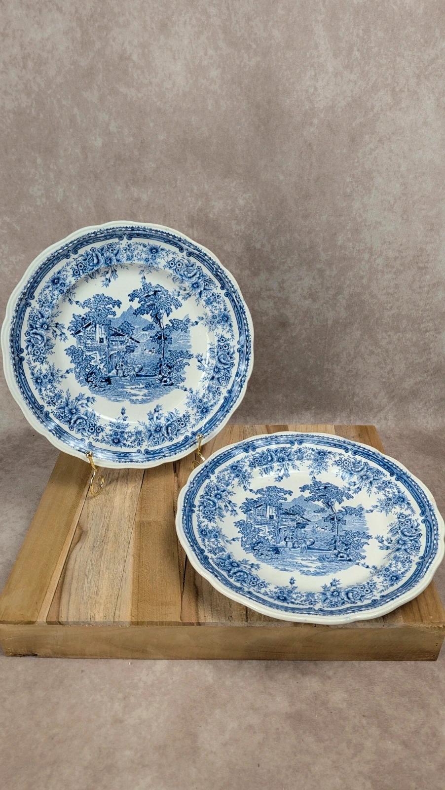 Lot de 2 assiettes plates Lunéville – modèle The Cottage