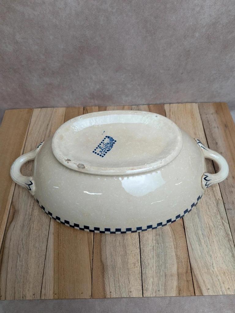 Légumier Terre de fer Salins modèle Damier ancien