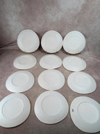 Lot de 12 assiettes plates vintage Niderviller – années 70 – style Capron Vallauris