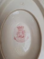 Grande saucière ancienne Terre de fer Gien modèle Chardon rouge