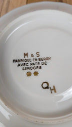 Lot de 2 tasses Gien Yokohama & 2 soucoupes M&s – porcelaine française