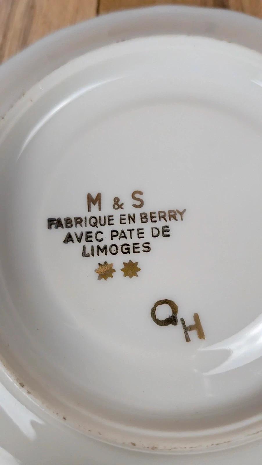 Lot de 2 tasses Gien Yokohama & 2 soucoupes M&s – porcelaine française