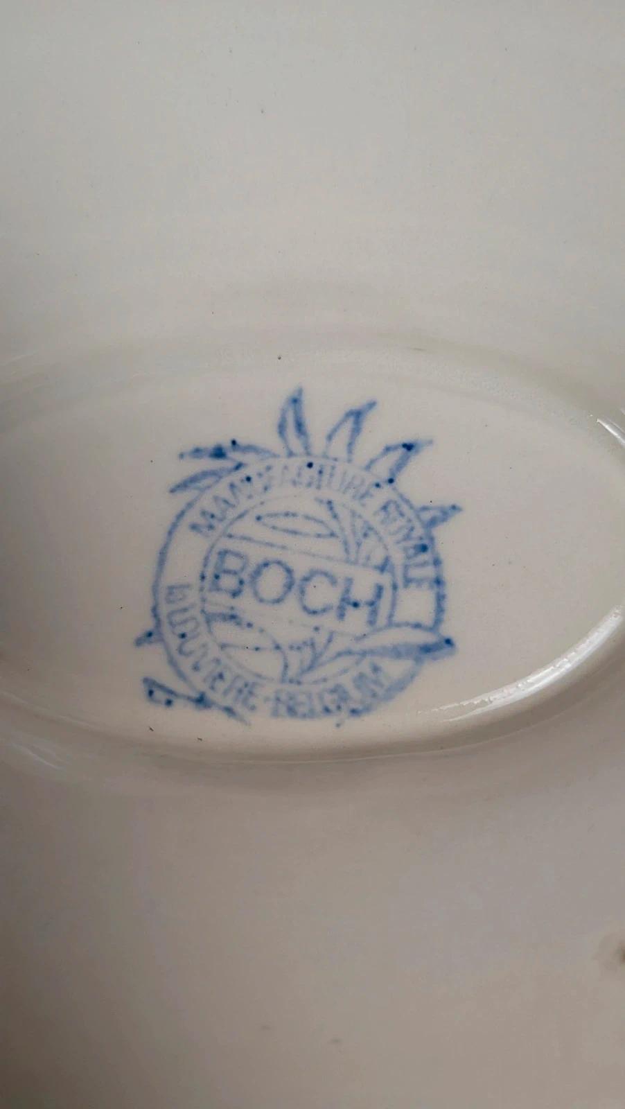Saucière ancienne Boch décor bleu – charme campagne chic